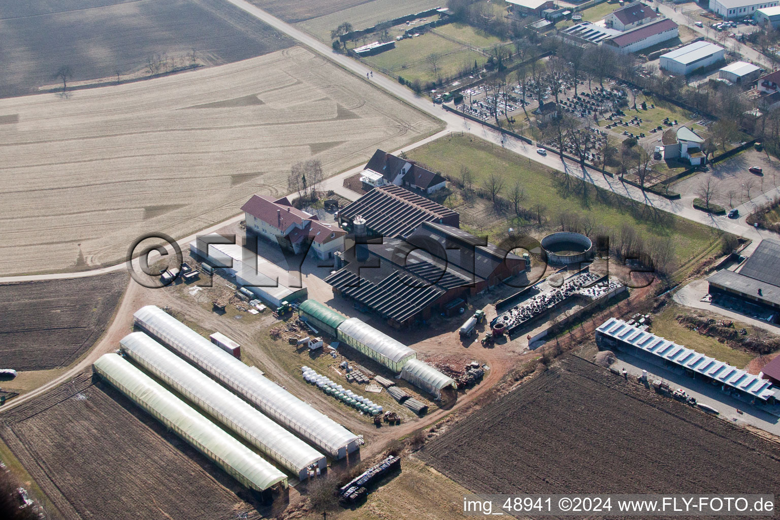 Neupotz in the state Rhineland-Palatinate, Germany from a drone