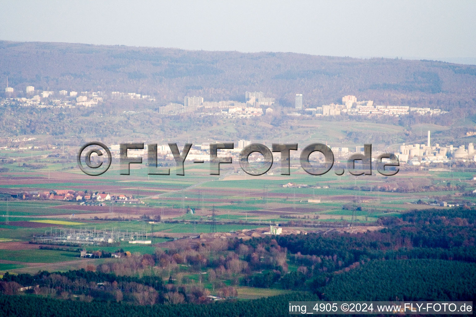 Drone recording of District Emmertsgrund in Heidelberg in the state Baden-Wuerttemberg, Germany