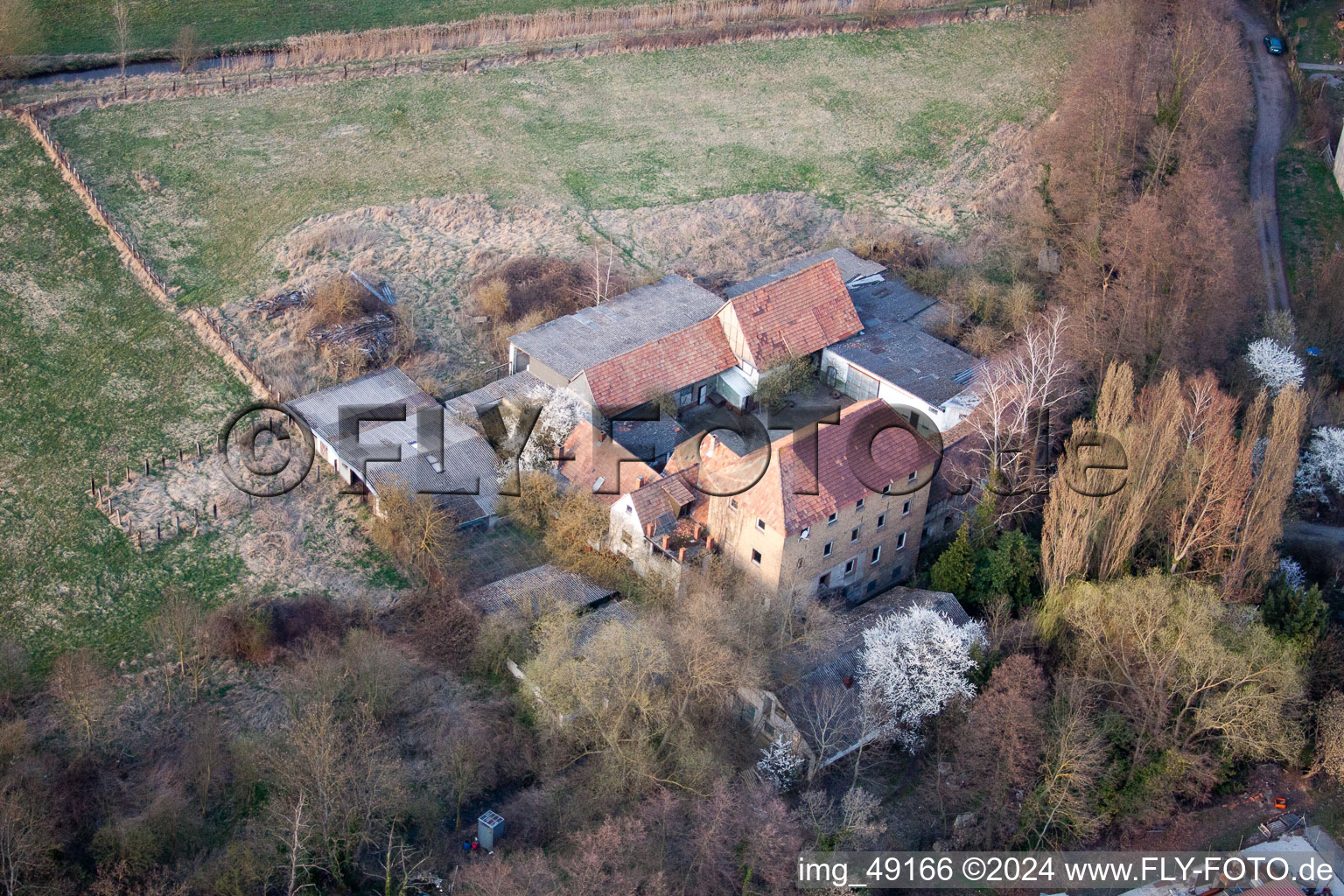 Drone image of District Minderslachen in Kandel in the state Rhineland-Palatinate, Germany