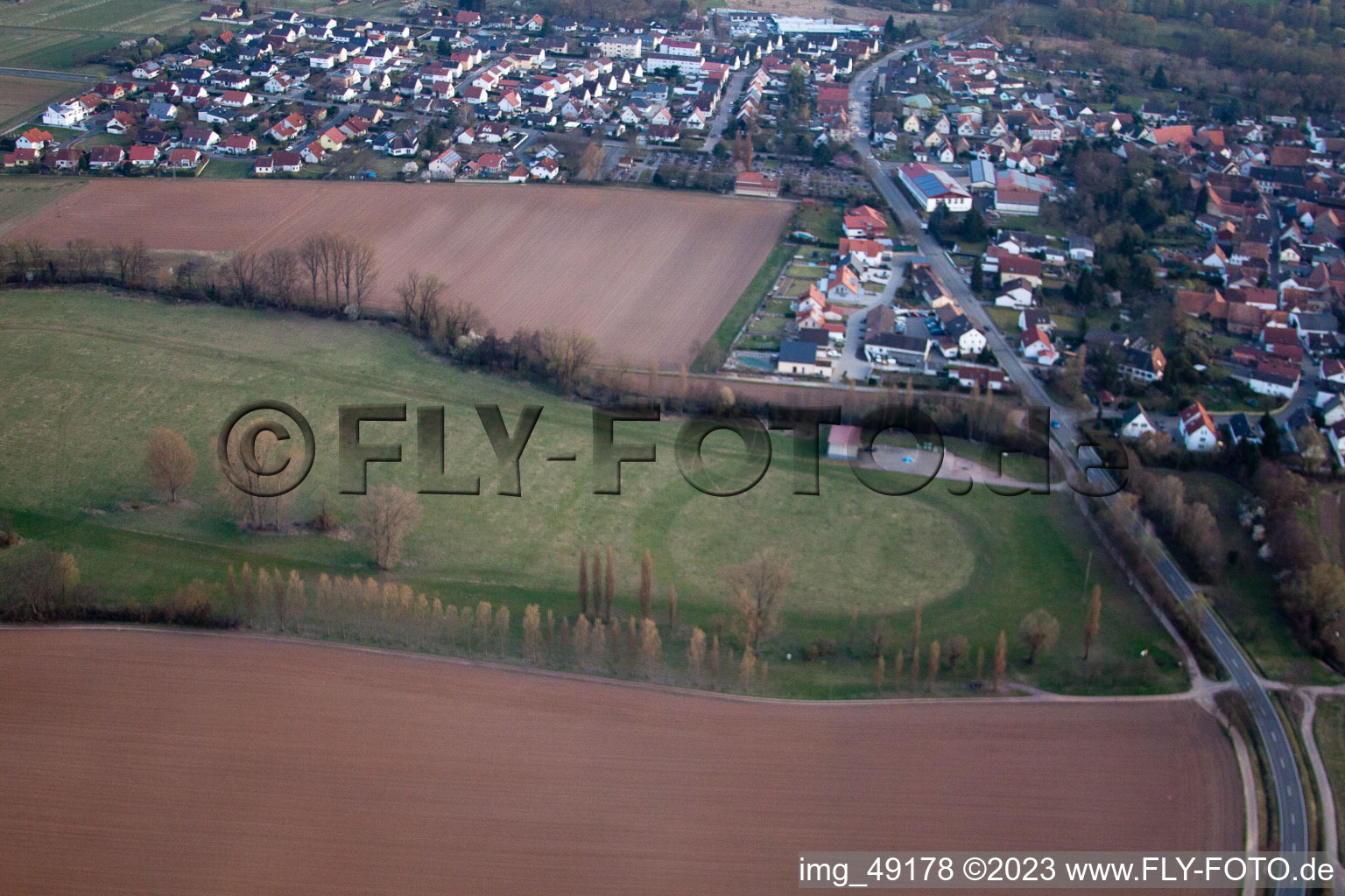 Aerial photograpy of Racetrack in the district Billigheim in Billigheim-Ingenheim in the state Rhineland-Palatinate, Germany