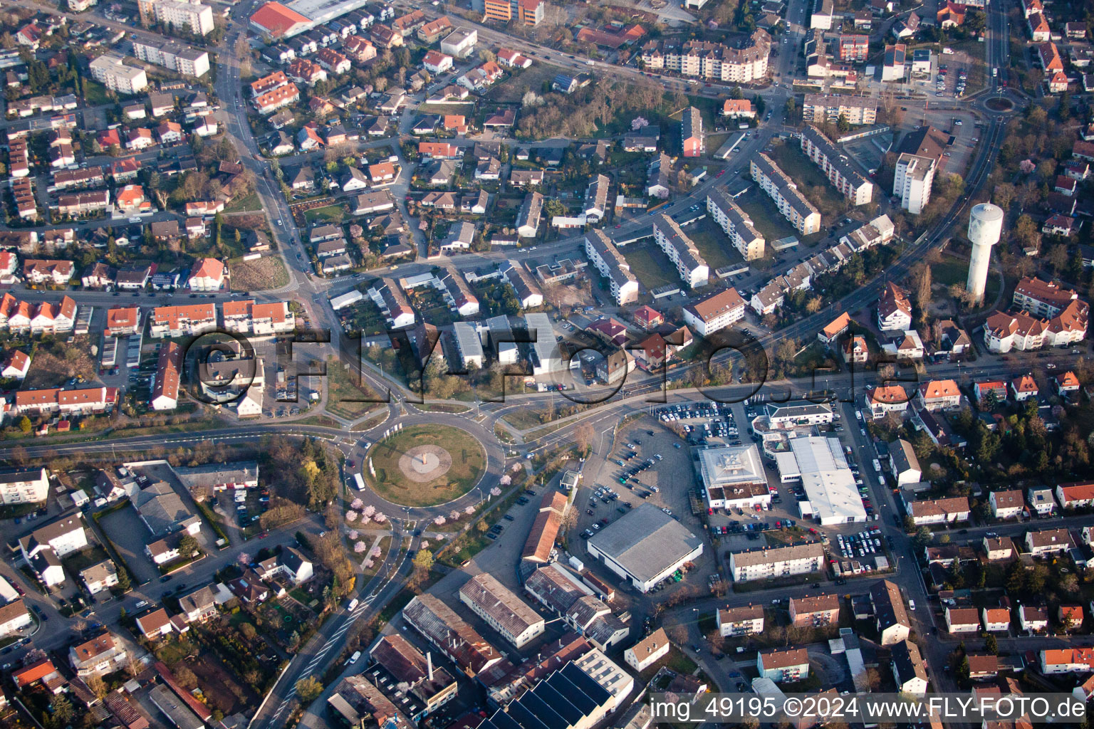 Aerial photograpy of Germersheim in the state Rhineland-Palatinate, Germany