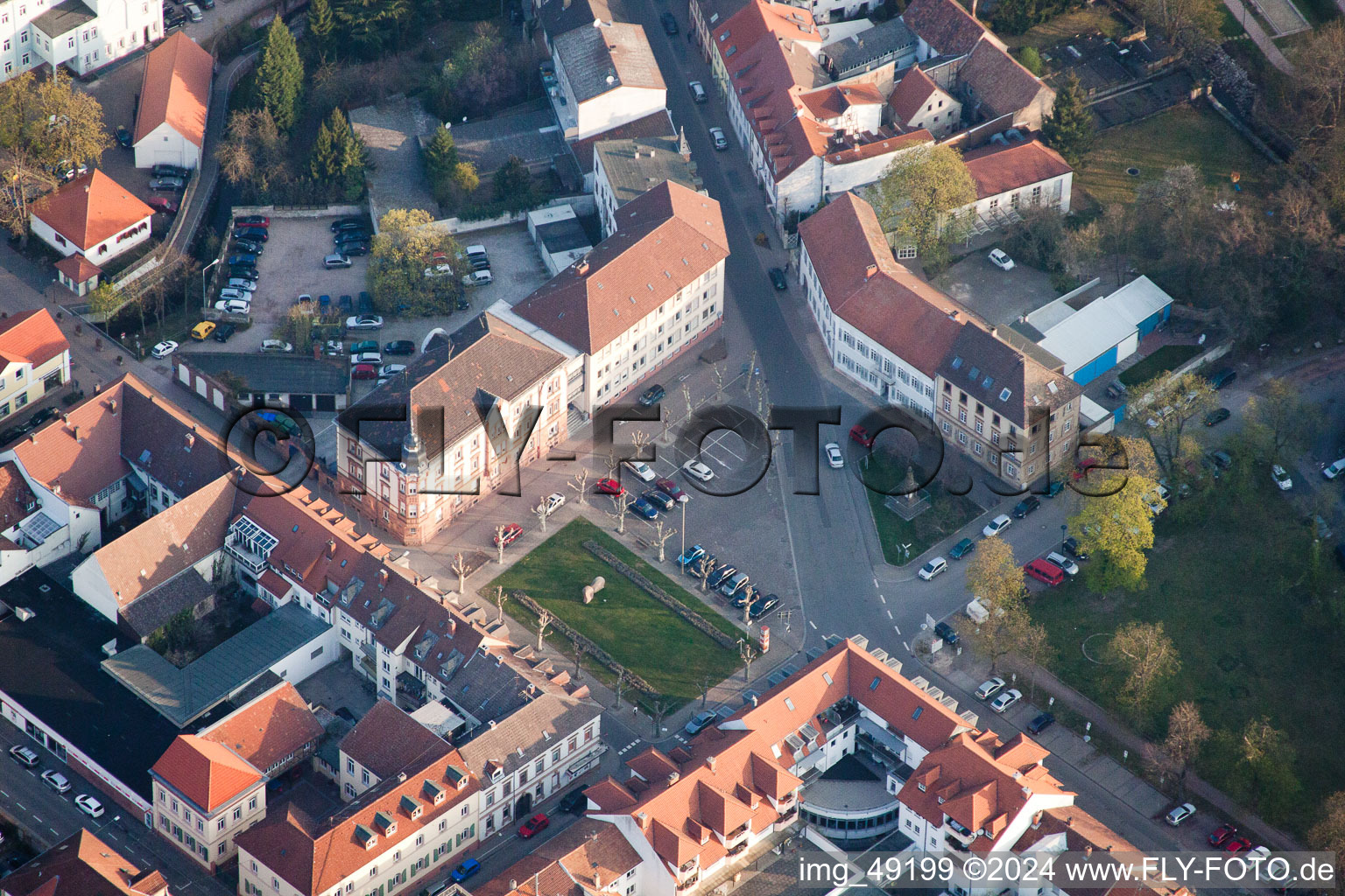 Ensemble space Luitpold-place with Kreisverwaltung Germersheim, Landkreis Germersheim, WIFOe in the inner city center in Germersheim in the state Rhineland-Palatinate, Germany