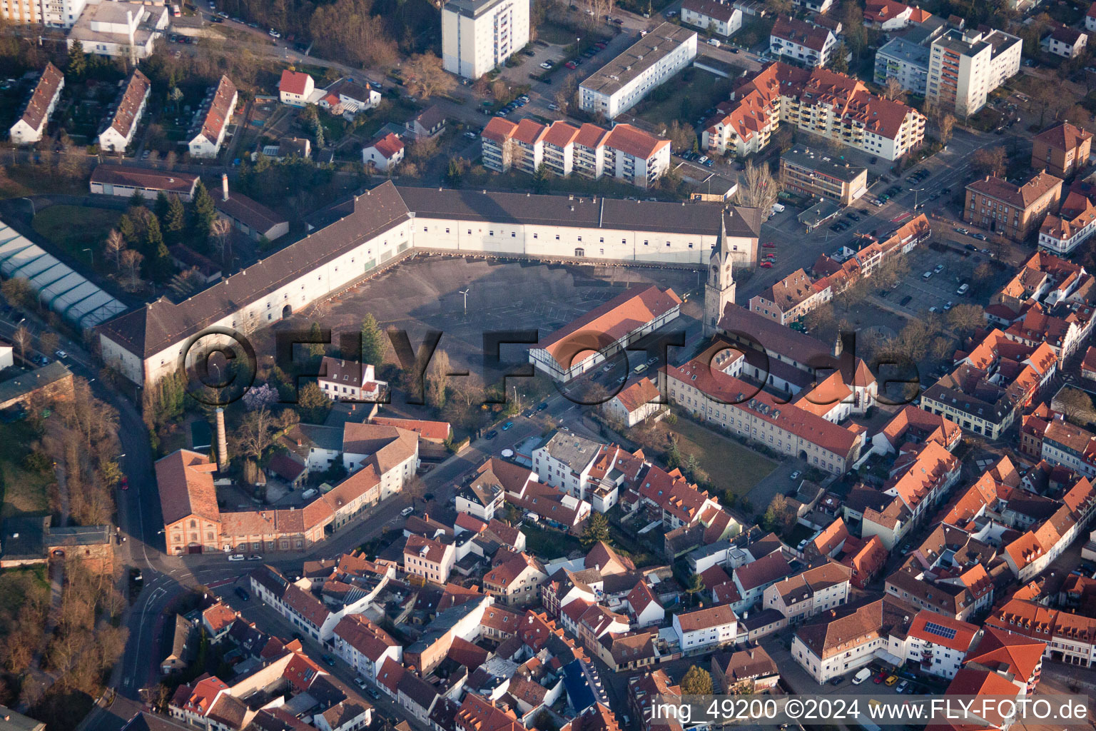 Building complex of the German army - Bundeswehr military barracks Stengelkaserne in Germersheim in the state Rhineland-Palatinate, Germany