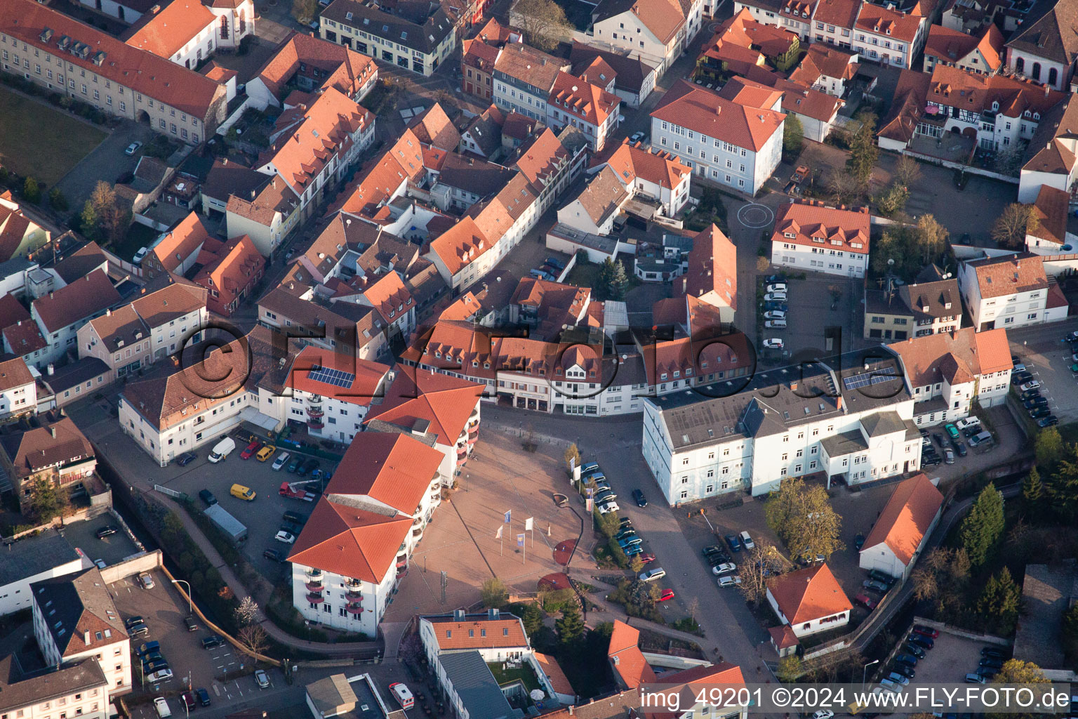 Ensemble space Nardini-place in the inner city center in Germersheim in the state Rhineland-Palatinate, Germany