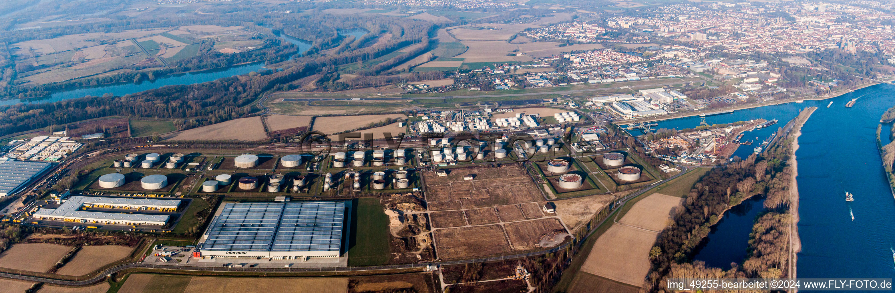 Mineral oil - tank Tanquid at the airport in Speyer in the state Rhineland-Palatinate, Germany