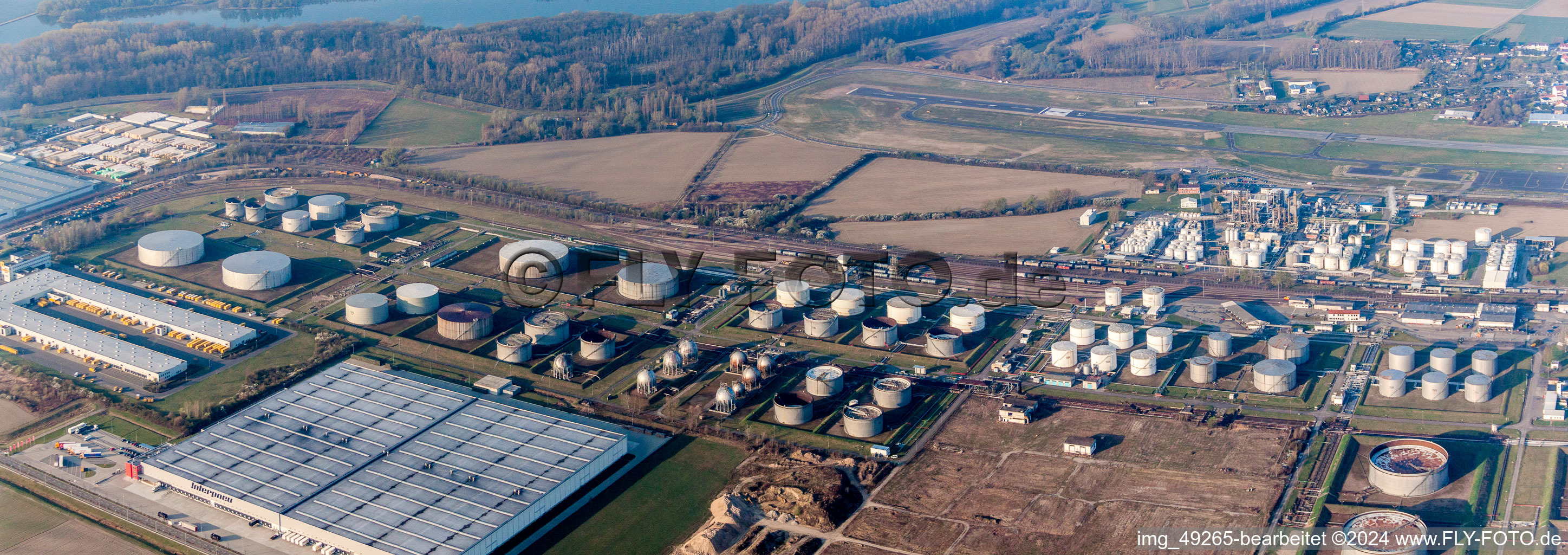 Mineral oil - tank Tanquid at the airport in Speyer in the state Rhineland-Palatinate, Germany