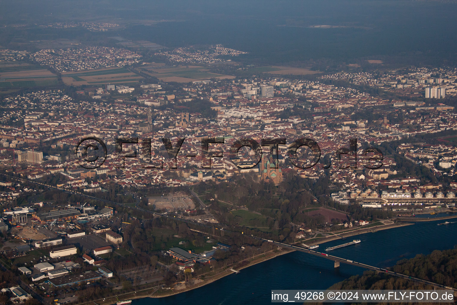 From the southeast in Speyer in the state Rhineland-Palatinate, Germany