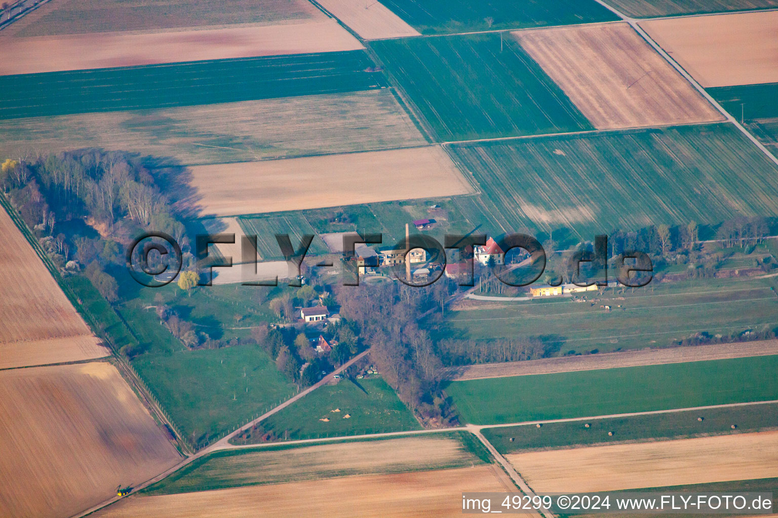 Drone recording of Harthausen in the state Rhineland-Palatinate, Germany