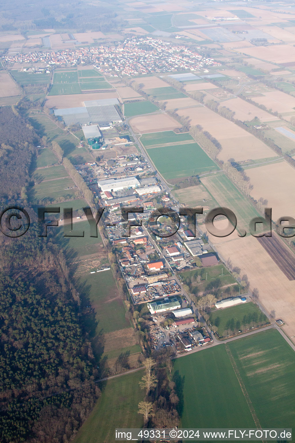 Lustadt in the state Rhineland-Palatinate, Germany viewn from the air