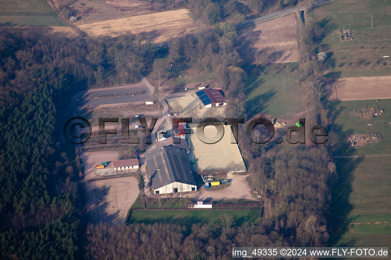 Riding stable in Zeiskam in the state Rhineland-Palatinate, Germany