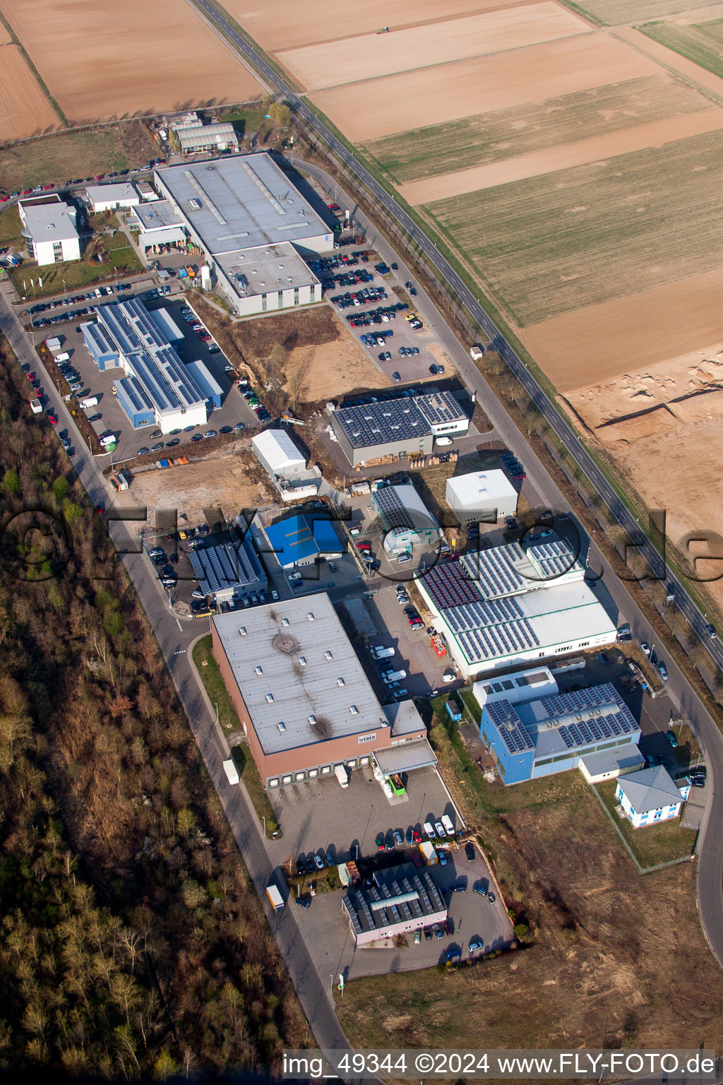 District Herxheim in Herxheim bei Landau in the state Rhineland-Palatinate, Germany seen from above