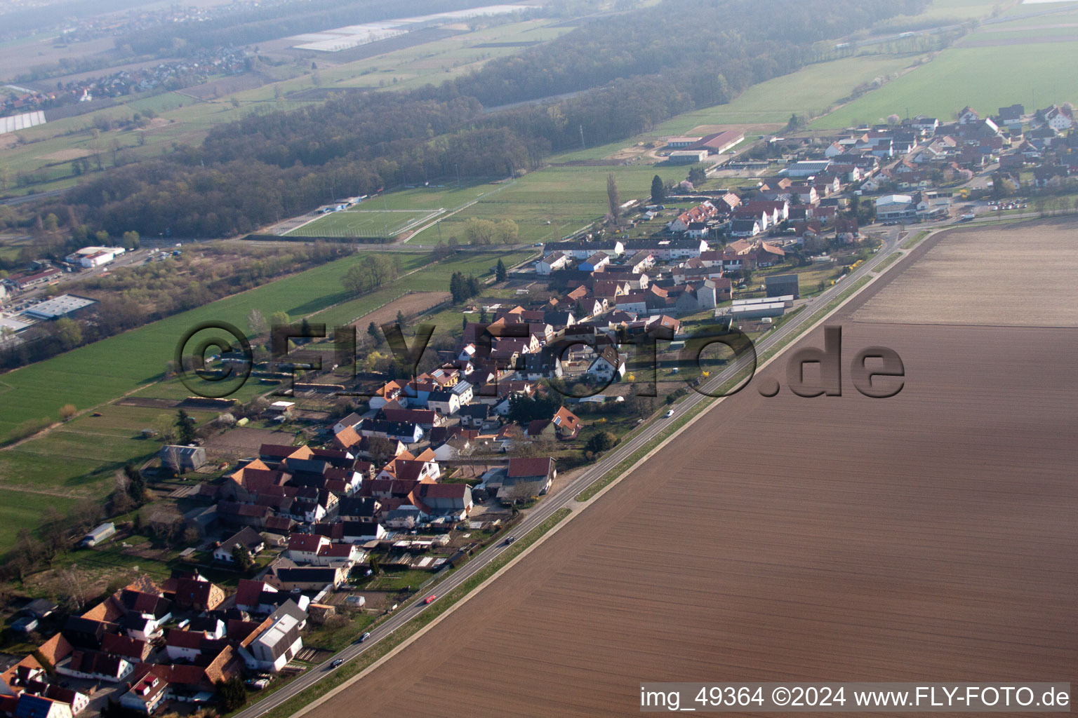 Bird's eye view of Kandel in the state Rhineland-Palatinate, Germany