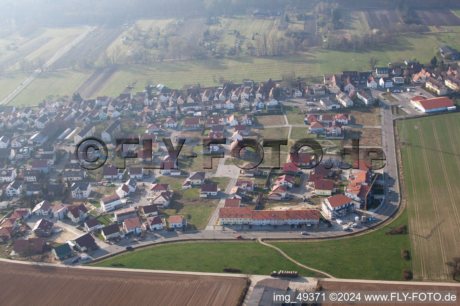 Drone recording of Kandel in the state Rhineland-Palatinate, Germany