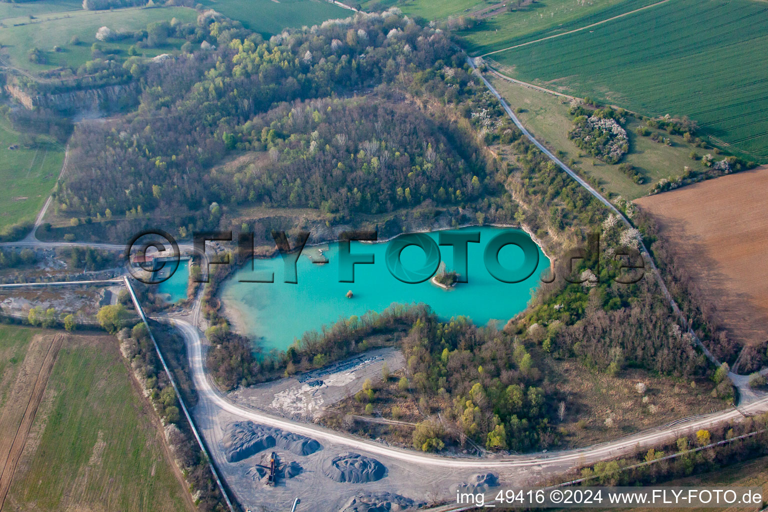 Altwiesloch, limestone mining in the quarry in Wiesloch in the state Baden-Wuerttemberg, Germany