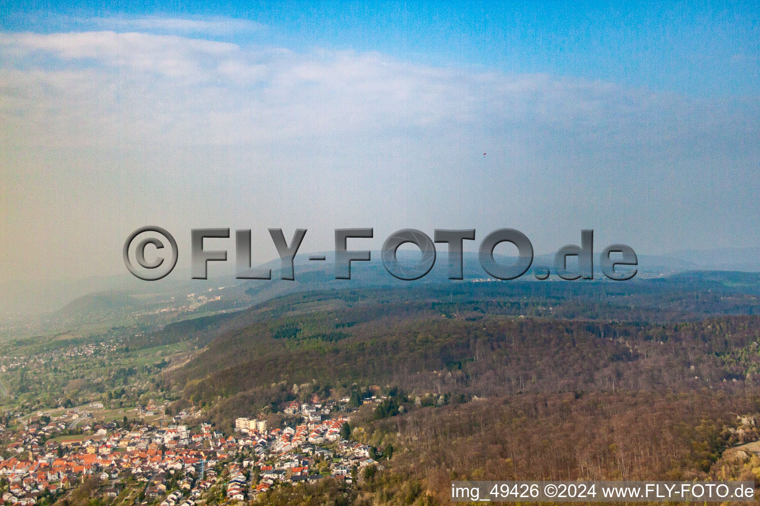 Aerial photograpy of From the south in Nußloch in the state Baden-Wuerttemberg, Germany