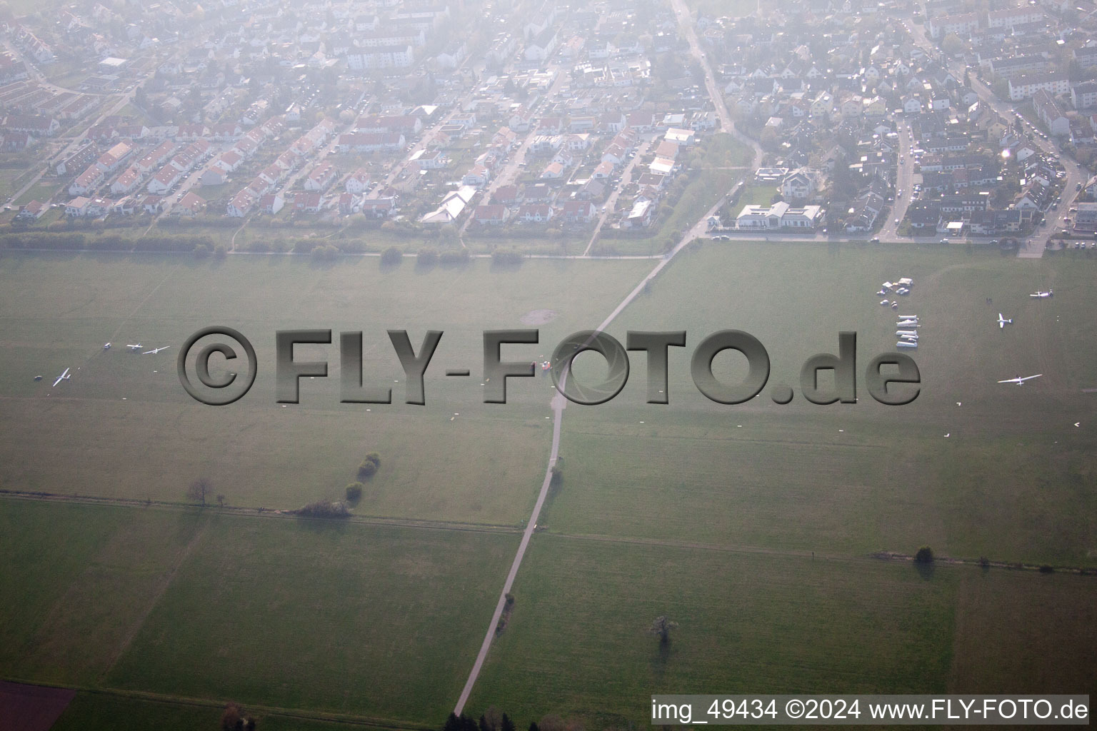 Gliding airfield in Walldorf in the state Baden-Wuerttemberg, Germany