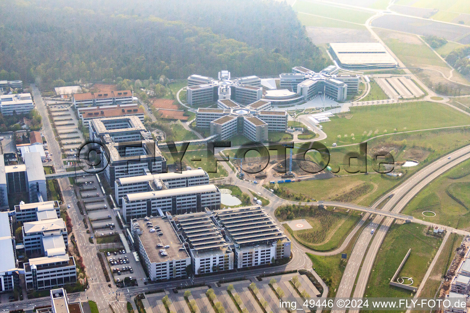 Industrial area, SAP AG in Walldorf in the state Baden-Wuerttemberg, Germany