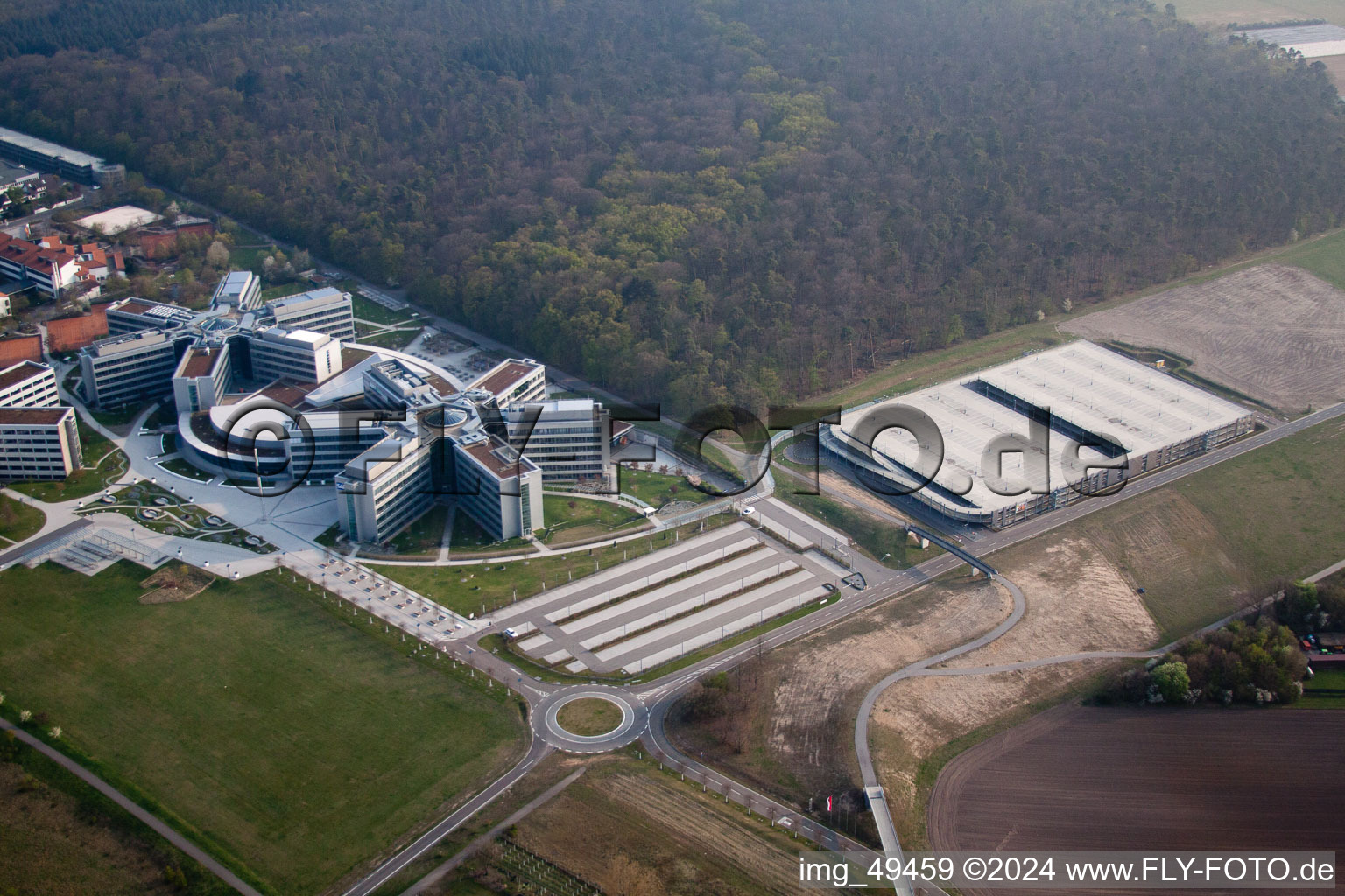 Industrial area, SAP AG in Walldorf in the state Baden-Wuerttemberg, Germany out of the air