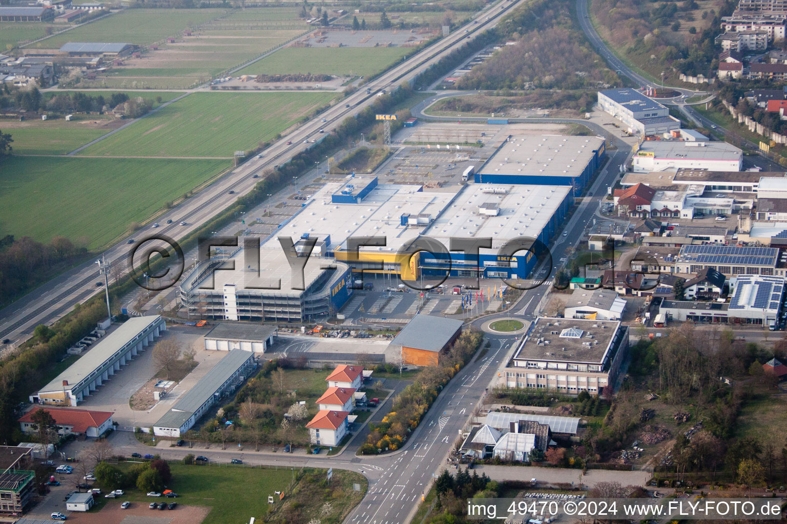 Walldorf in the state Baden-Wuerttemberg, Germany viewn from the air