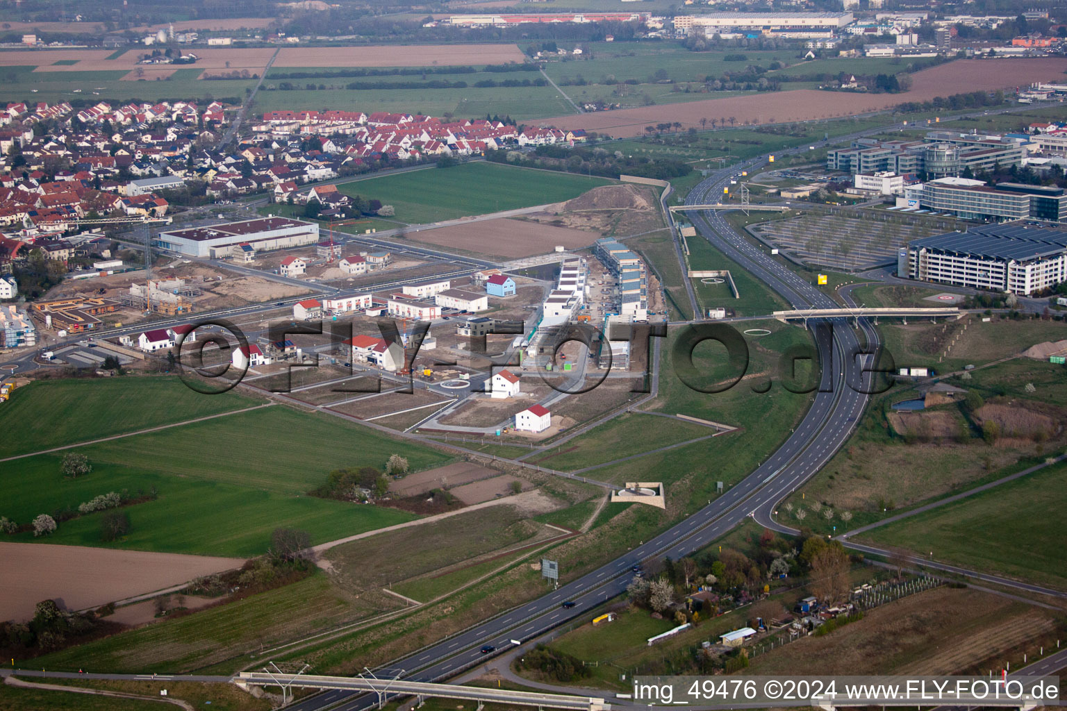 Drone recording of Walldorf in the state Baden-Wuerttemberg, Germany