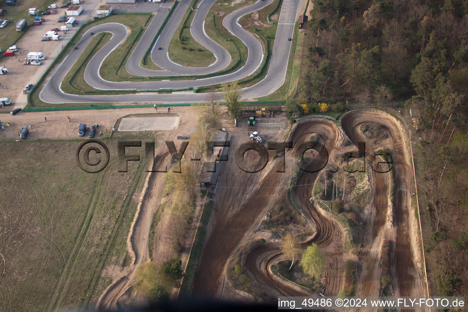 Aerial photograpy of Karting track in Walldorf in the state Baden-Wuerttemberg, Germany