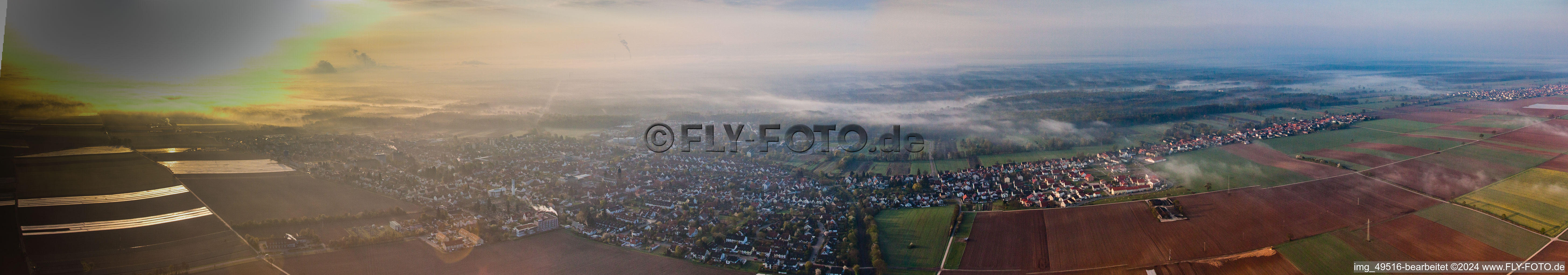 Aerial photograpy of Panorama in Kandel in the state Rhineland-Palatinate, Germany