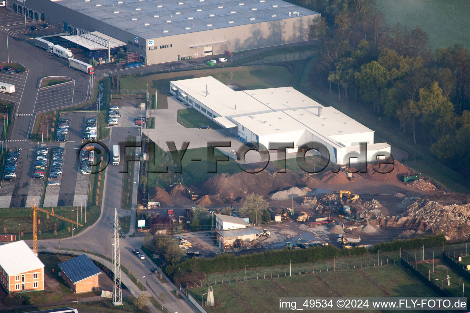 Aerial view of District Minderslachen in Kandel in the state Rhineland-Palatinate, Germany