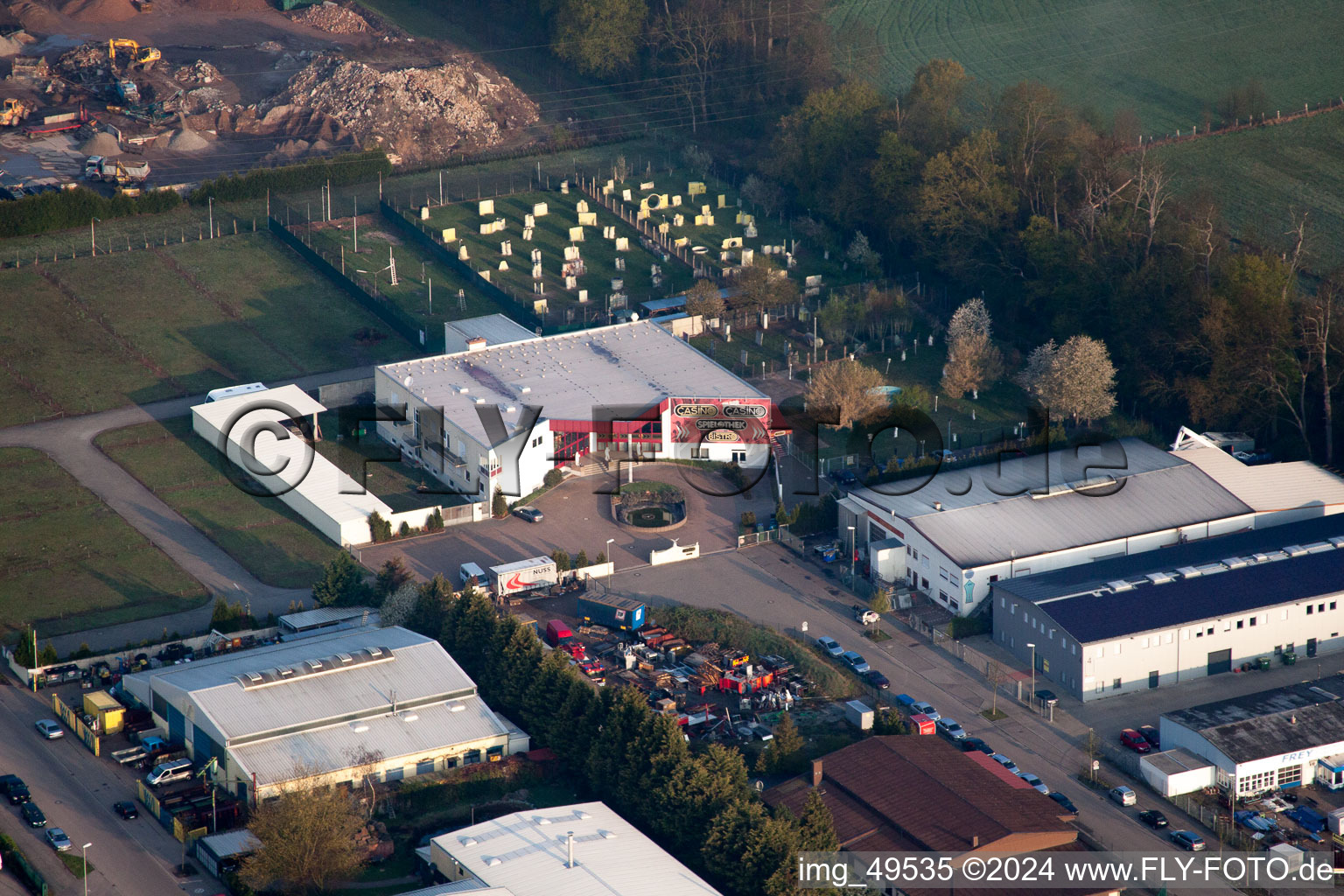 Aerial photograpy of District Minderslachen in Kandel in the state Rhineland-Palatinate, Germany