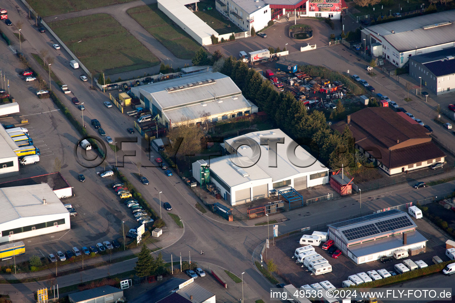 Oblique view of District Minderslachen in Kandel in the state Rhineland-Palatinate, Germany