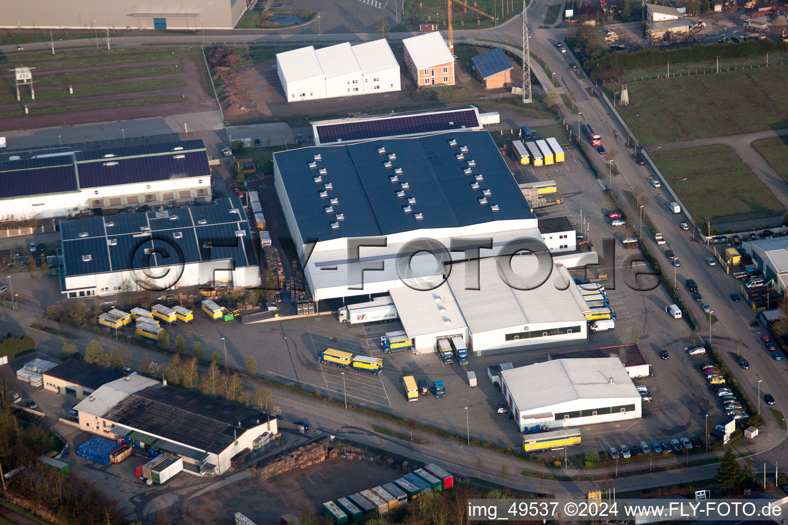 District Minderslachen in Kandel in the state Rhineland-Palatinate, Germany from above