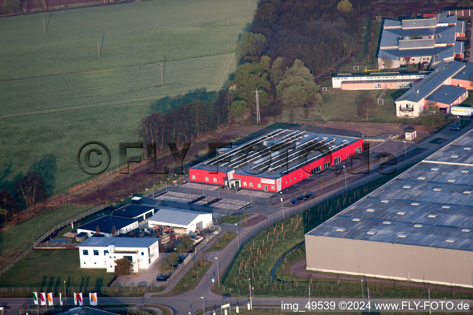 District Minderslachen in Kandel in the state Rhineland-Palatinate, Germany seen from above