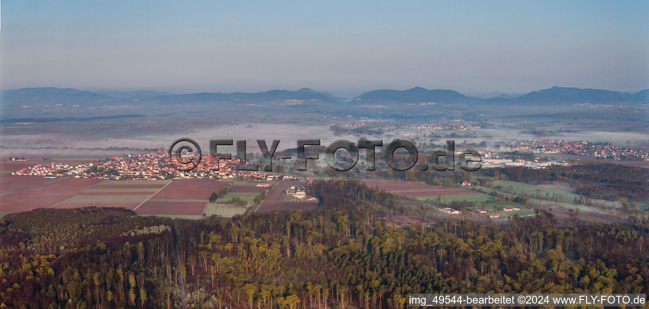 Rohrbach from the east in Steinweiler in the state Rhineland-Palatinate, Germany