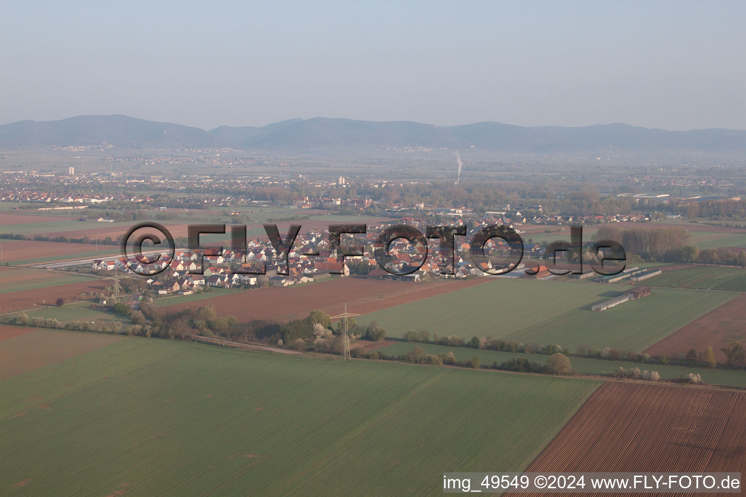 District Mörlheim in Landau in der Pfalz in the state Rhineland-Palatinate, Germany seen from a drone