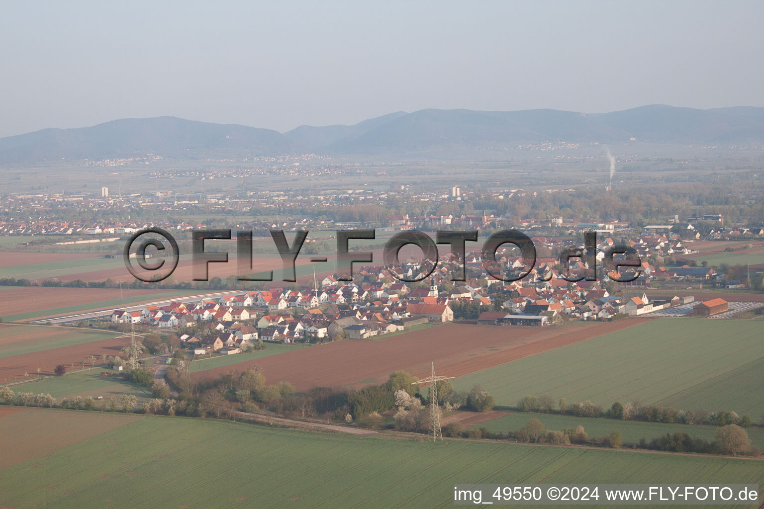 Aerial view of District Mörlheim in Landau in der Pfalz in the state Rhineland-Palatinate, Germany