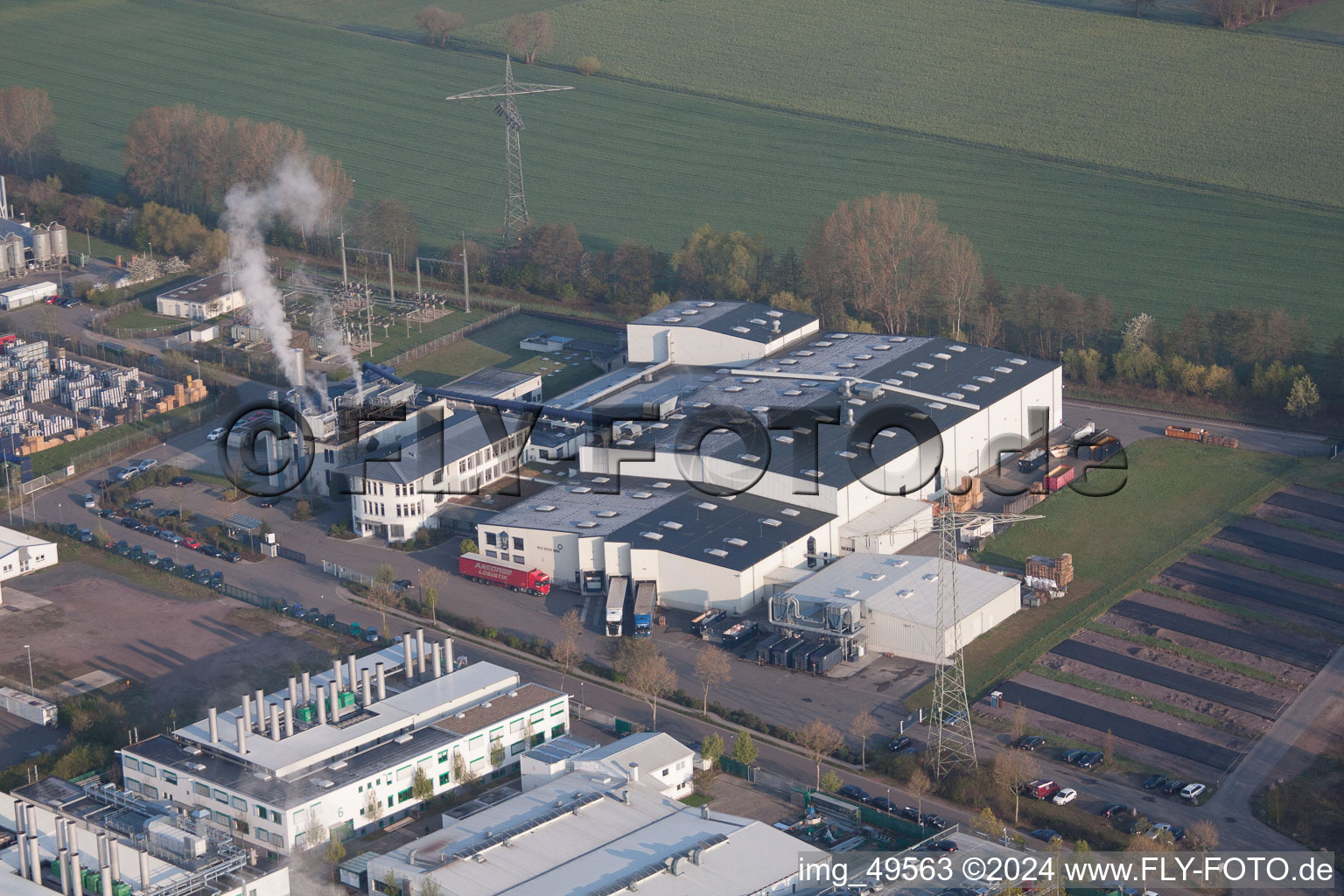 Industrial area in Offenbach an der Queich in the state Rhineland-Palatinate, Germany out of the air