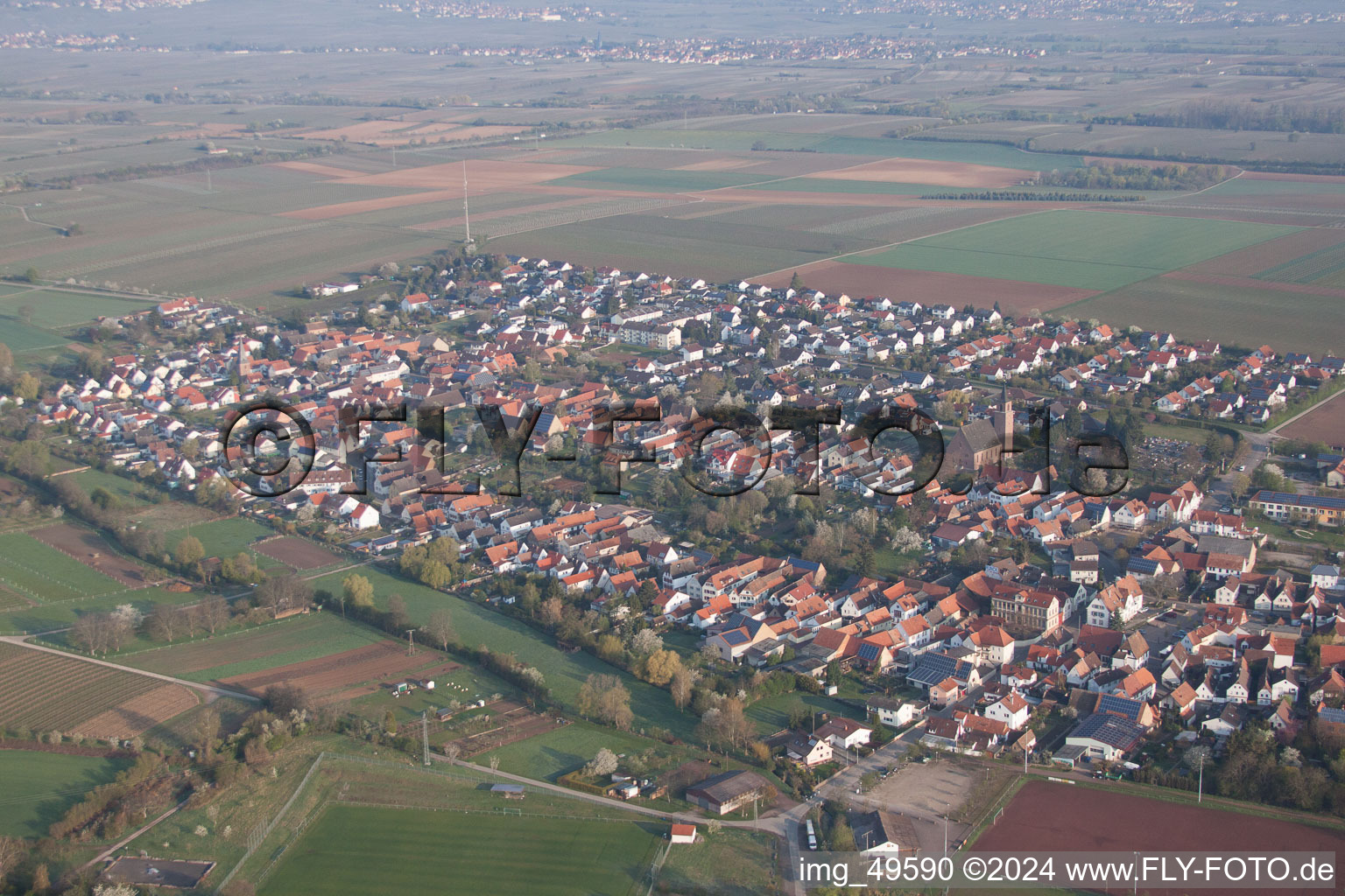 Essingen in the state Rhineland-Palatinate, Germany out of the air