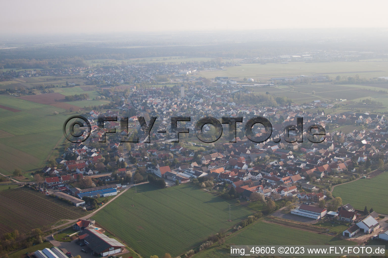 District Lachen in Neustadt an der Weinstraße in the state Rhineland-Palatinate, Germany viewn from the air