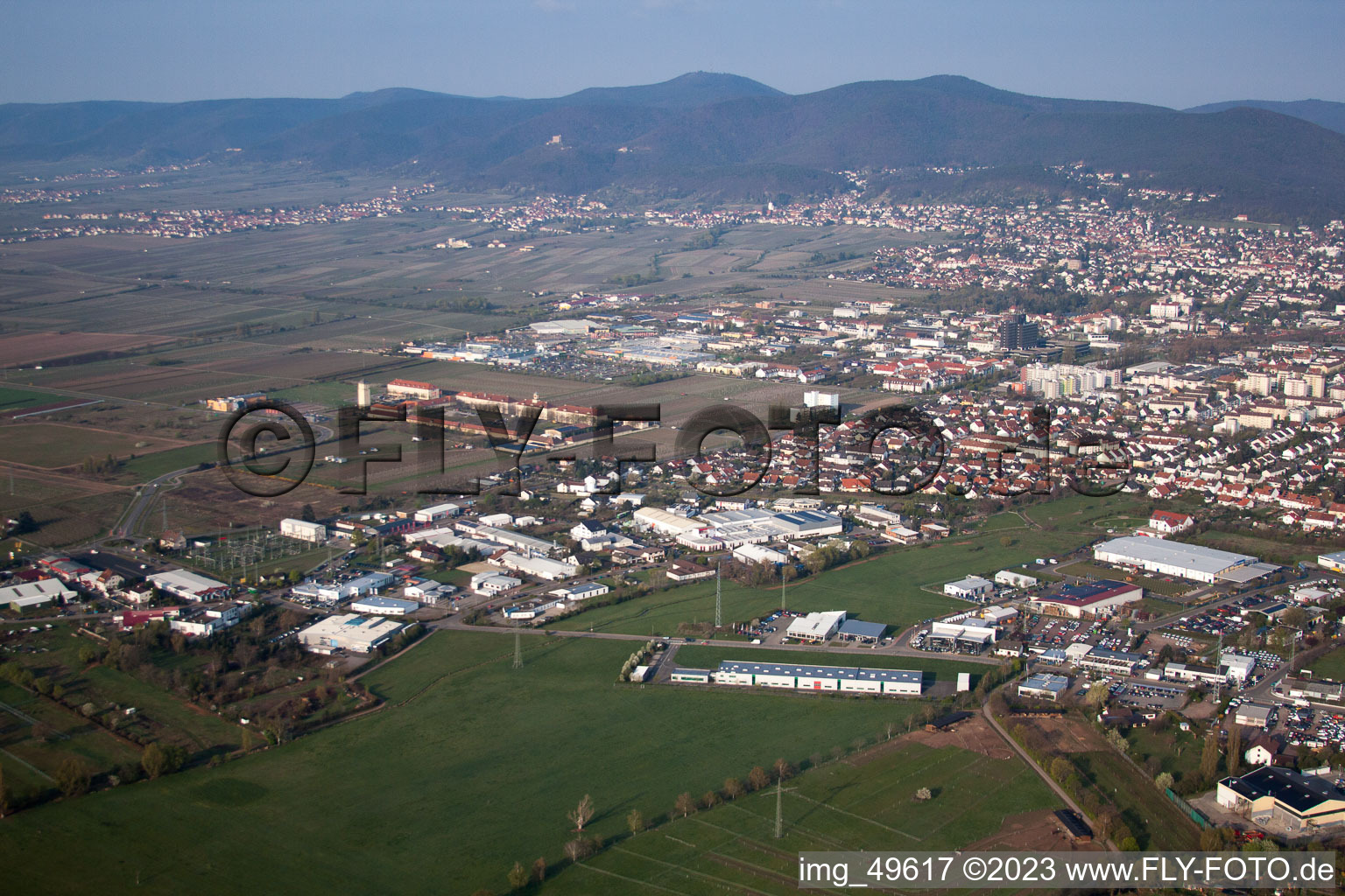 Drone image of Neustadt an der Weinstraße in the state Rhineland-Palatinate, Germany