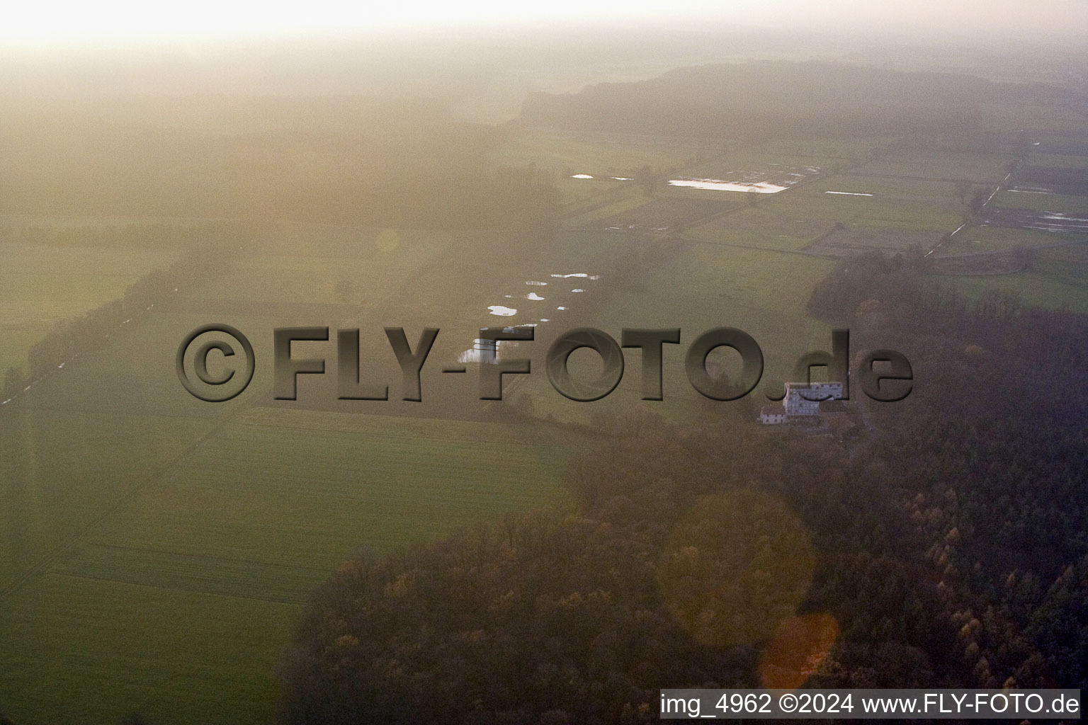 Otterbach Valley in Kandel in the state Rhineland-Palatinate, Germany out of the air