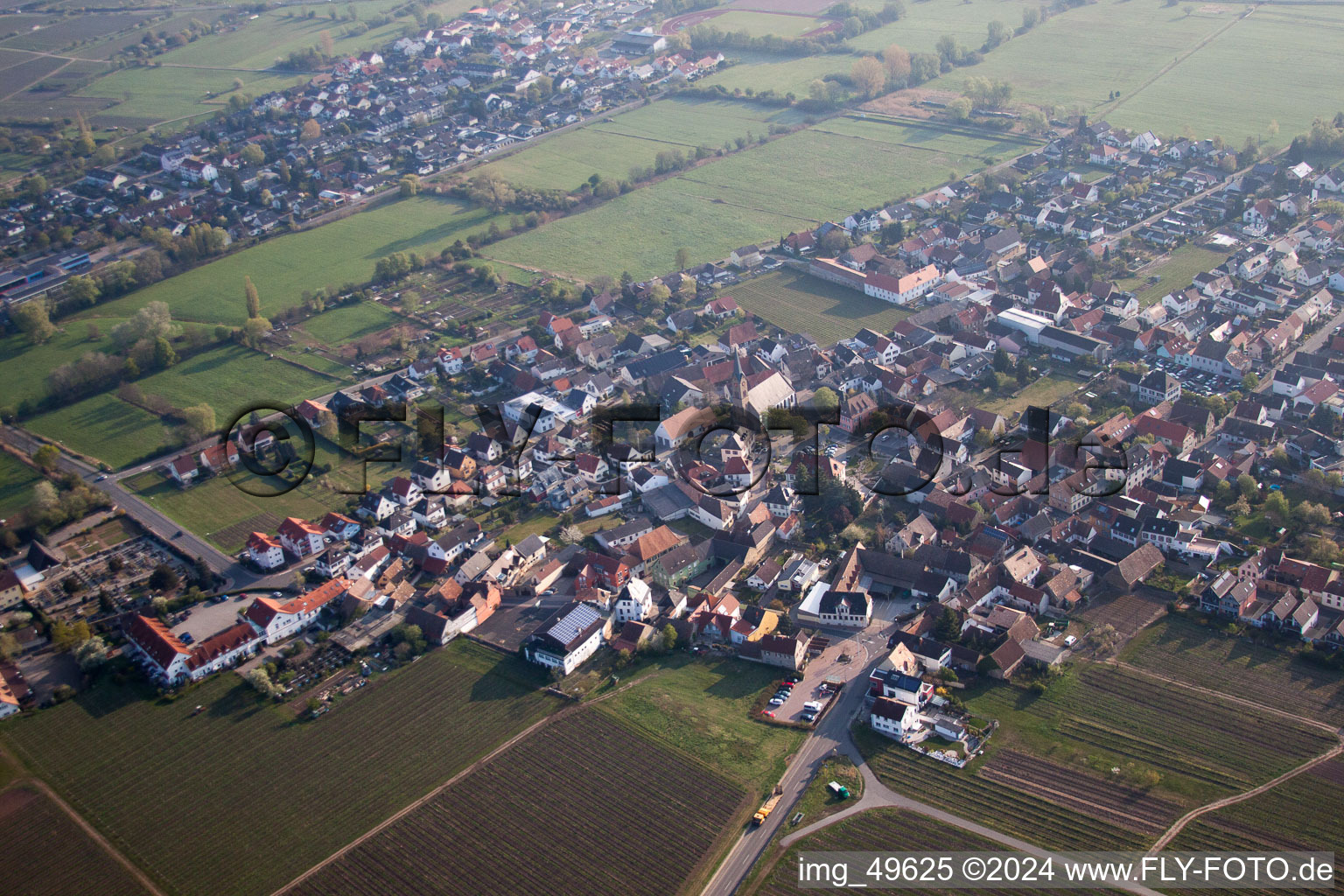 Deidesheim in the state Rhineland-Palatinate, Germany from the drone perspective