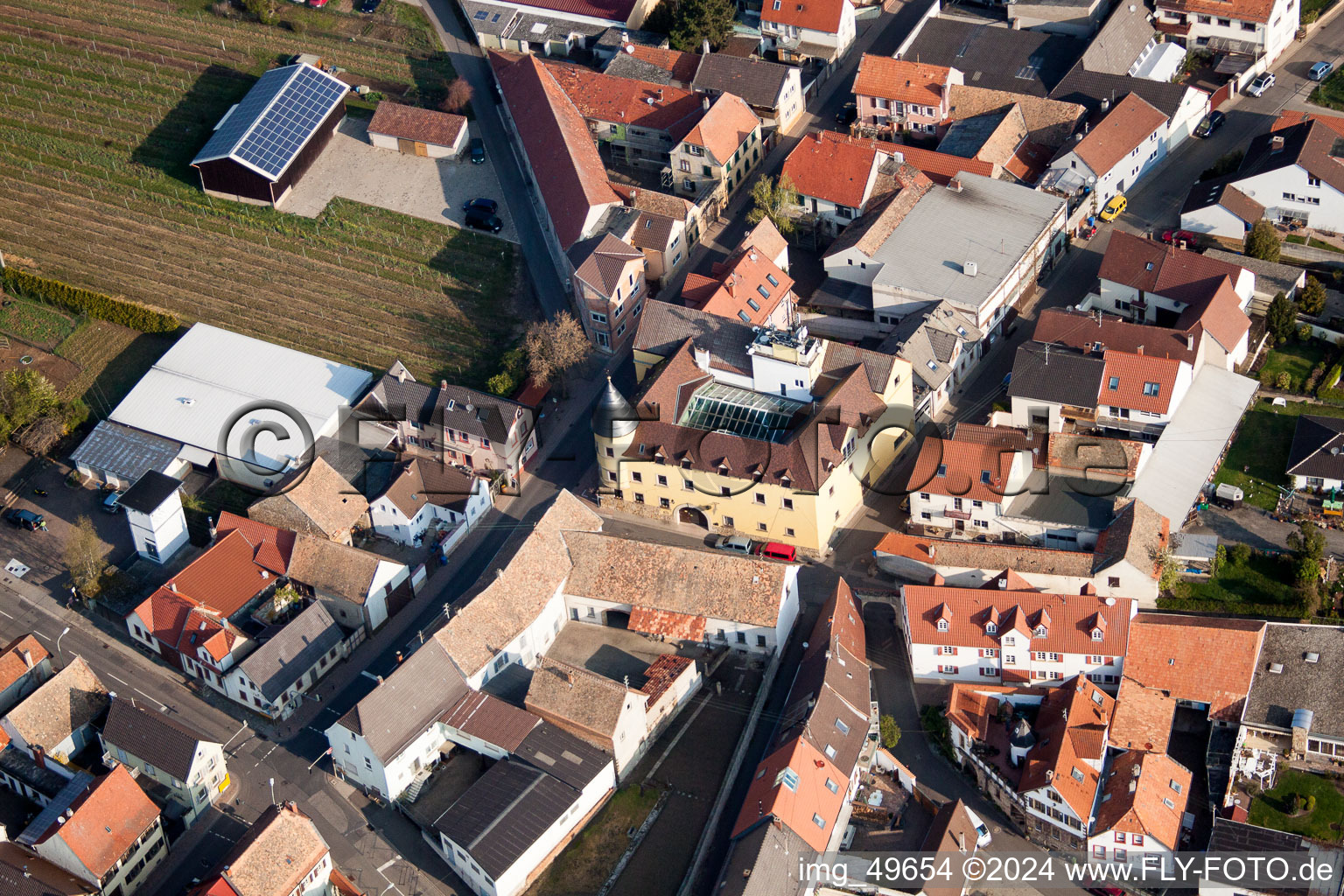 Centre of village of Herxheim am Berg in the state Rhineland-Palatinate, Germany