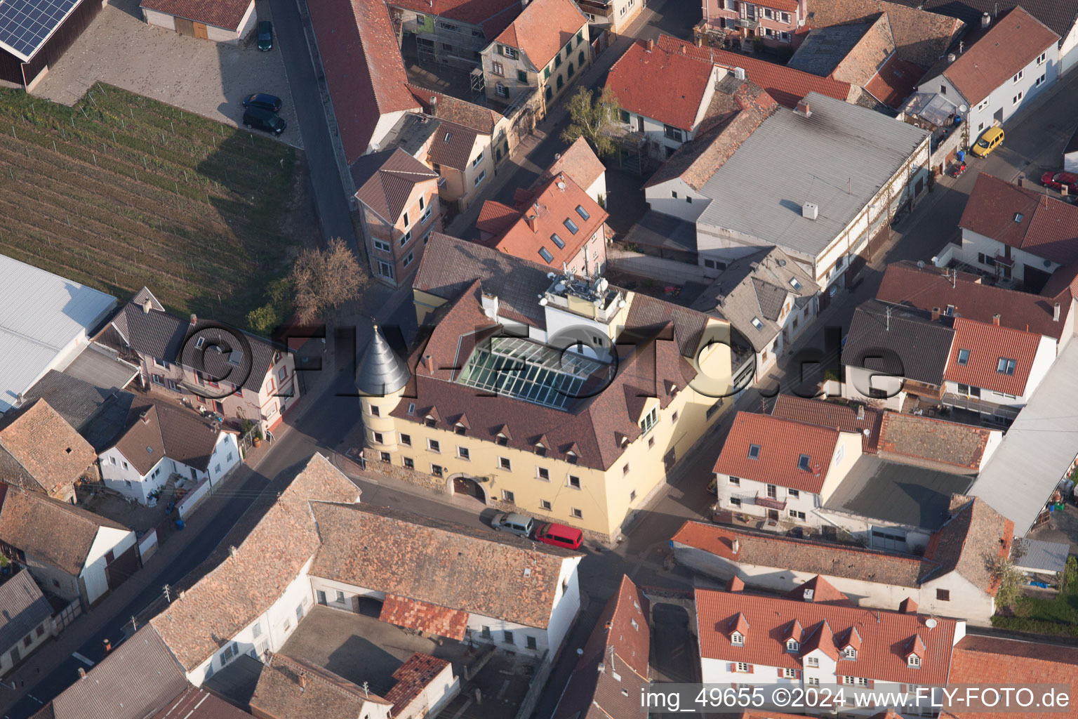 District Herxheim in Herxheim am Berg in the state Rhineland-Palatinate, Germany from the plane