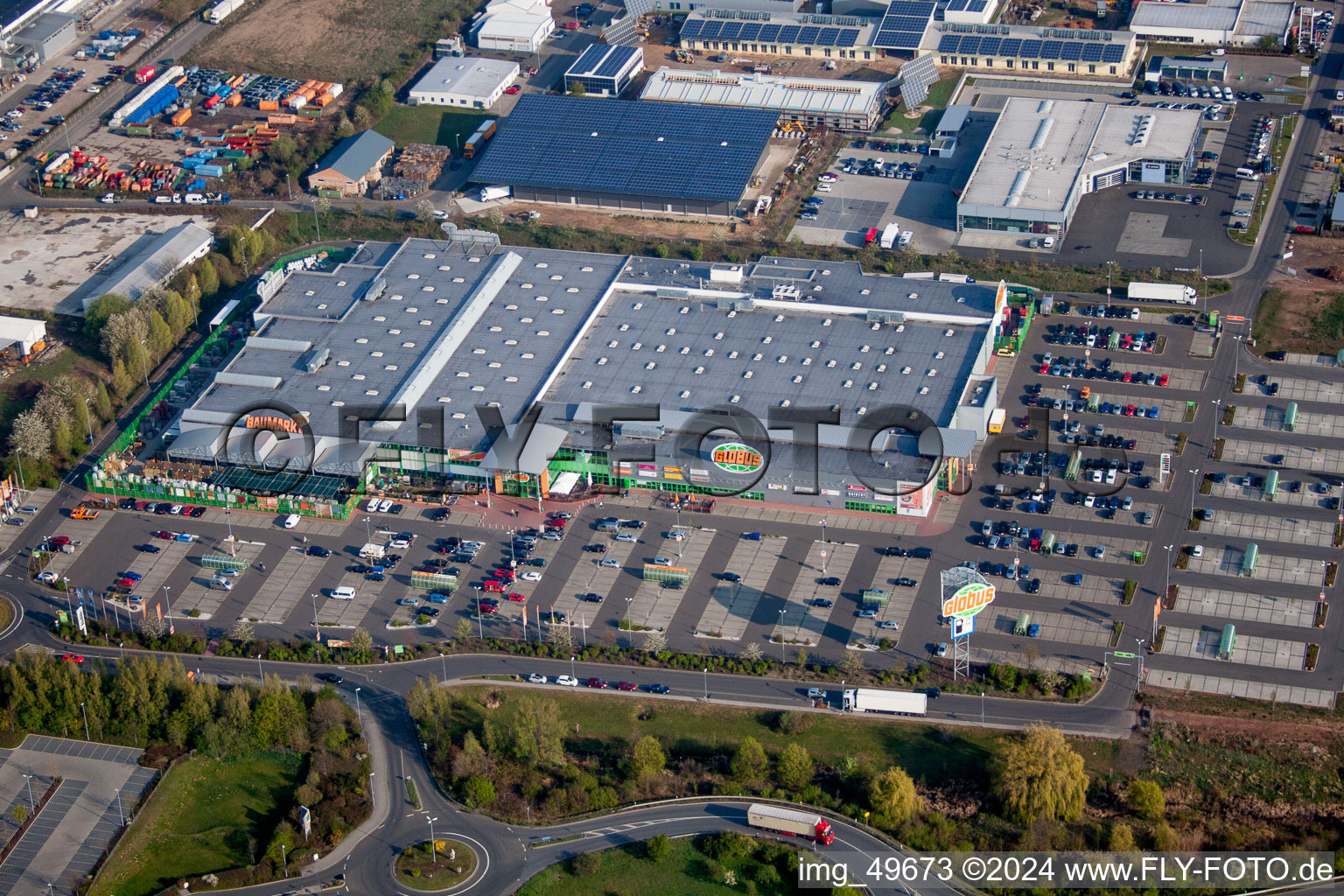 Building of the shopping center Globus SB-Warenhaus in Gruenstadt in the state Rhineland-Palatinate, Germany