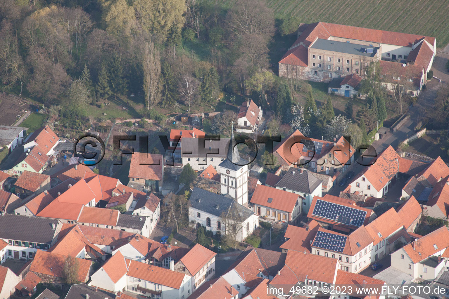 Aerial photograpy of Albsheim an der Eis in the state Rhineland-Palatinate, Germany