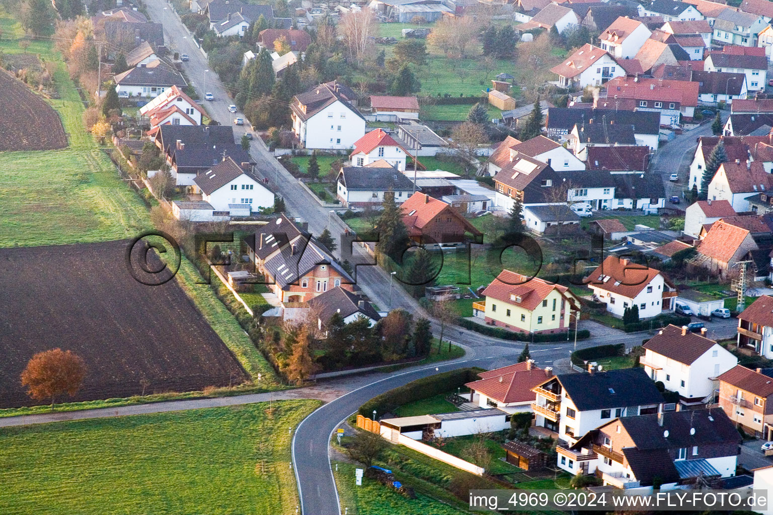 Oblique view of In the quiet garden in Minfeld in the state Rhineland-Palatinate, Germany