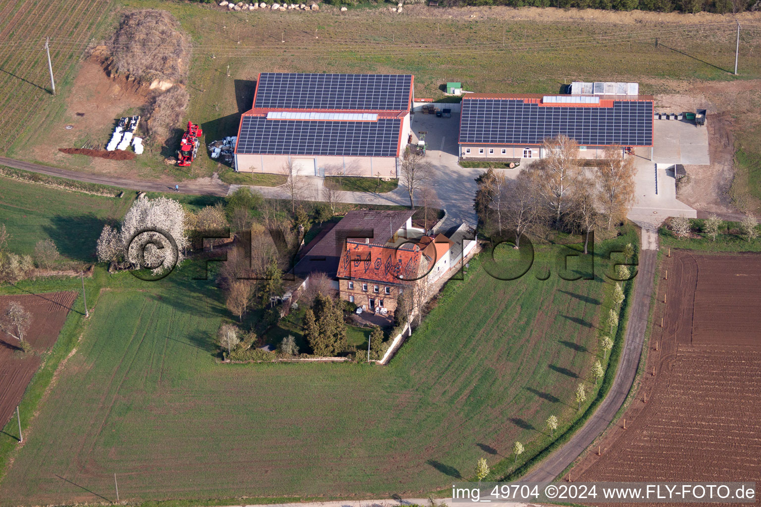 Drone image of Ober-Flörsheim in the state Rhineland-Palatinate, Germany