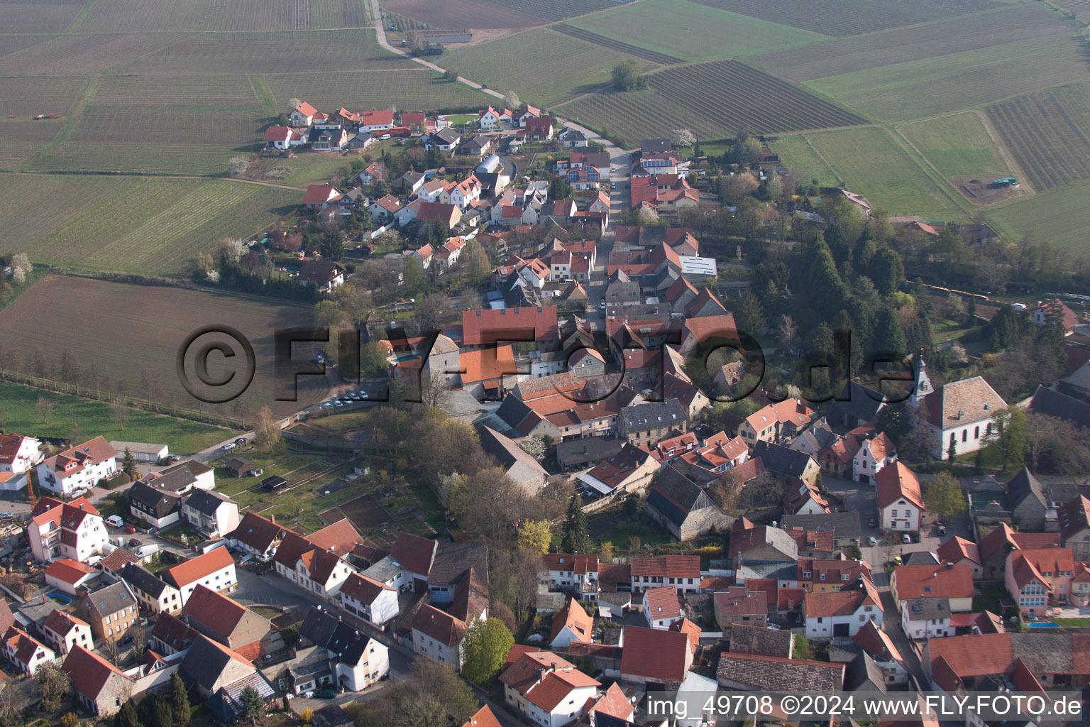 Eppelsheim in the state Rhineland-Palatinate, Germany viewn from the air