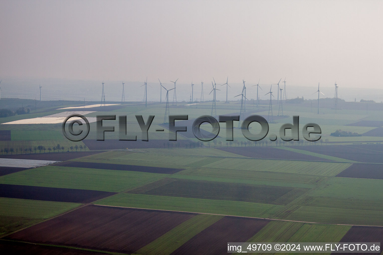 Bird's eye view of Eppelsheim in the state Rhineland-Palatinate, Germany