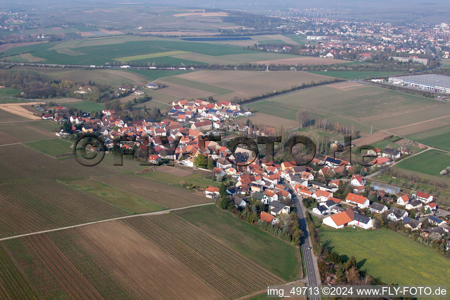 Village view in the district Dautenheim in Alzey in the state Rhineland-Palatinate, Germany