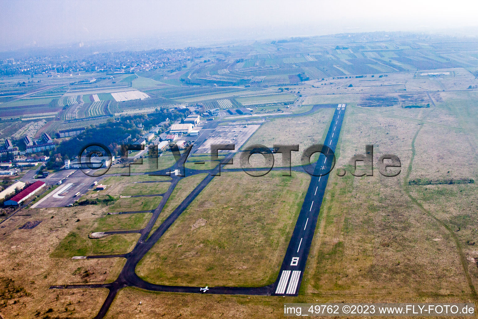 Mainz-Finten, airport in Finten in the state Rhineland-Palatinate, Germany out of the air